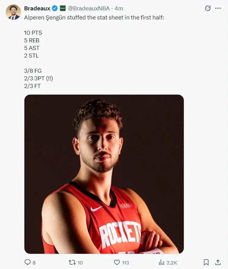 涯新高, 申京本赛季